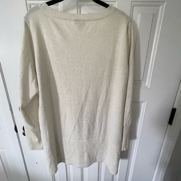 *DONATED* Worthington Women's Sweater | Cream with Shimmer Fabric - Picture 5 of 6